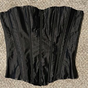 Black satin corset